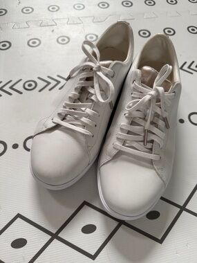 Cole Haan Women’s Grand Crosscourt Leather Sneakers - white and rose gold